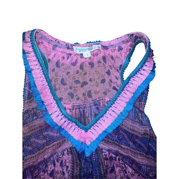 Poupette St Barth size 1 mini dress cottage core Sleeveless Vneck Beach - Picture 3 of 4